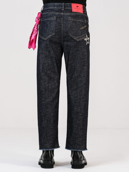 Retro jeans effetto schizzi vernice